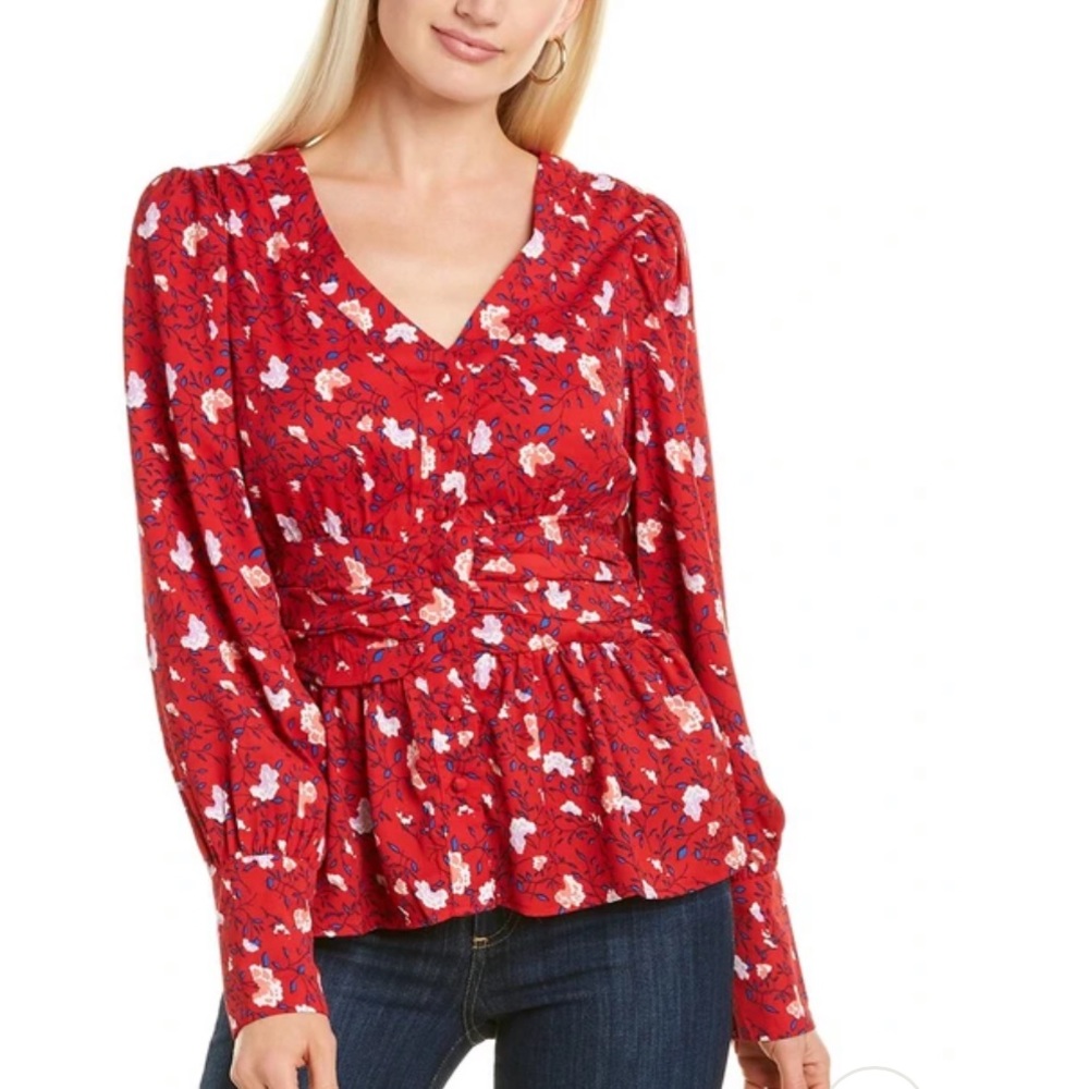 WALTER BAKER Clara Printed Peplum Blouse-NWT-XS - Picture 6 of 10